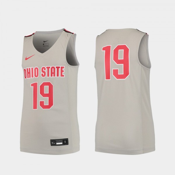 Ohio State Buckeyes Youth #19 Gray College Basketball Jersey 2404AILR5